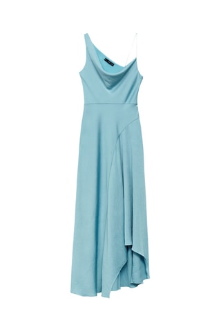 Robe asymétrique effet froissé - Bleu ciel