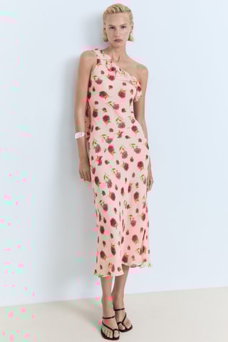 Robe à fleurs volantée - Ecru