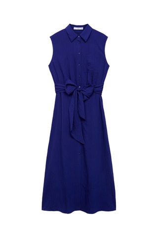 Robe chemisier nœud - Bleu