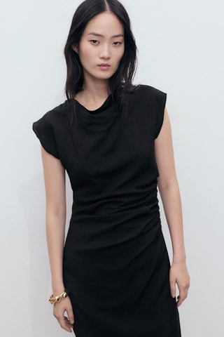 Robe droite drapée - Noir