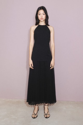 Robe évasée combinée - Noir