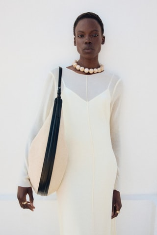 Robe combinée semi-transparente - Ecru