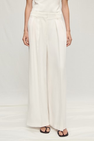 Pantalon costume lyocell à pinces - Ecru