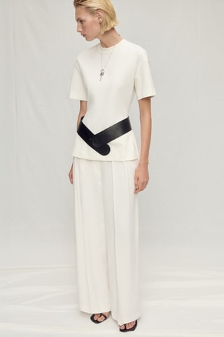 Pantalon costume lyocell à pinces - Ecru