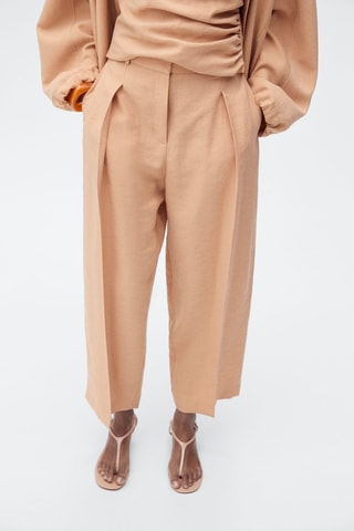 Pantalon Lyocell droit à pinces - Nude