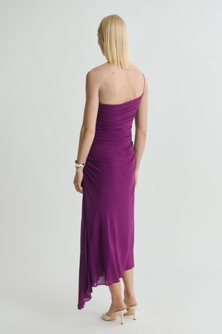 Robe asymétrique fronces sur les côtés - Violet