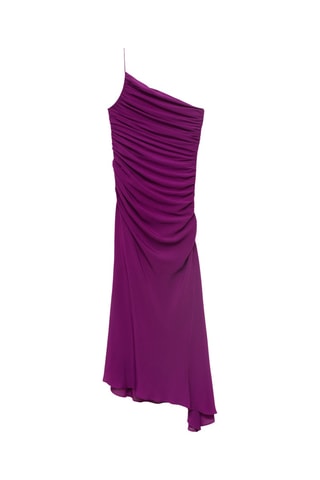 Robe asymétrique fronces sur les côtés - Violet