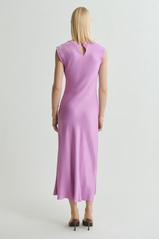 Robe midi satinée - Violet