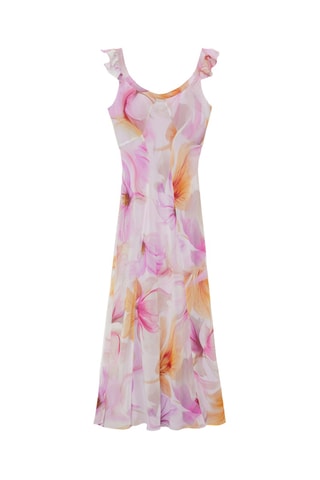 Robe à fleurs détail volants - Violet