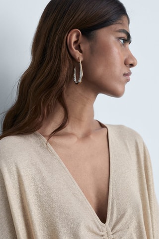 Robe lurex col froncé - Doré