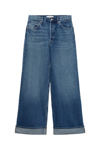 Jean wideleg à revers - Bleu