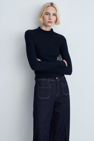 Jean wideleg poches rinse wash - Bleu