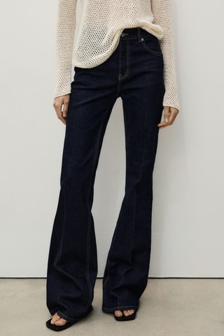 Jean flare taille normale rinse wash - Bleu