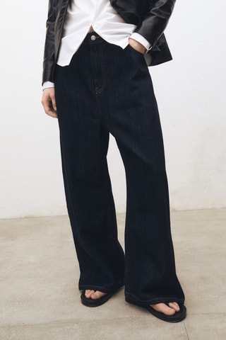 Jean wideleg taille basse rinse wash - Bleu