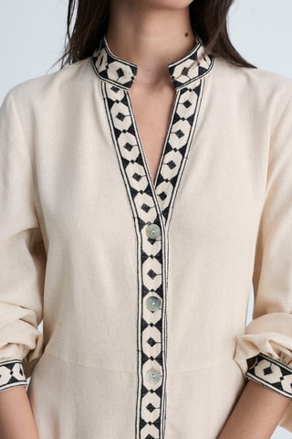 Robe ajourée coton - Beige