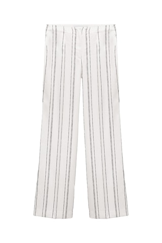 Pantalon droit à rayures - Blanc