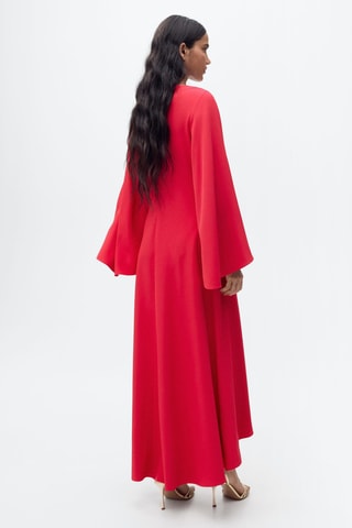 Robe longue manches cloche - Fuchsia