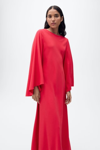 Robe longue manches cloche - Fuchsia