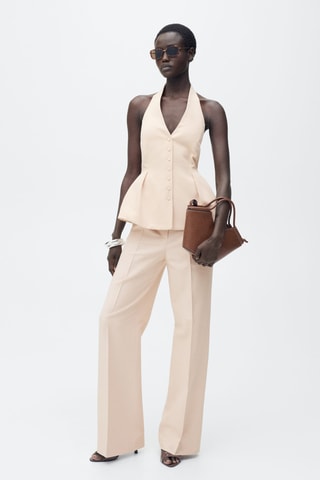 Pantalon droit costume - Nude