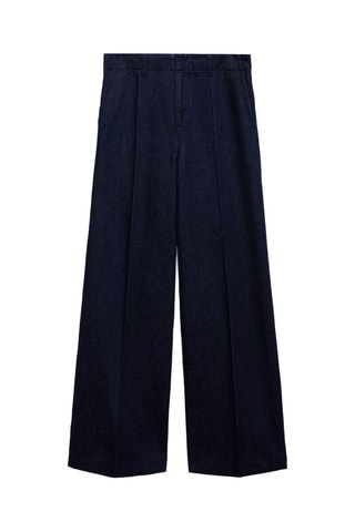 Pantalon denim wideleg - Bleu