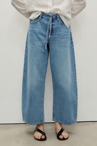 Jean ballon ceinture - Bleu