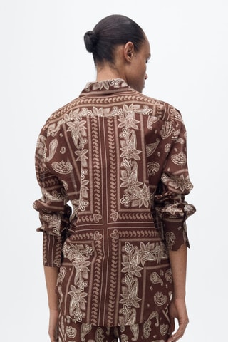 Chemise regular-fit cachemire - Marron