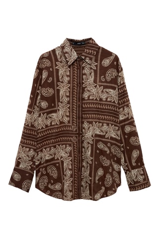 Chemise regular-fit cachemire - Marron