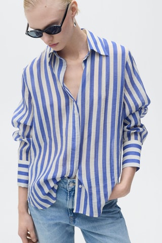 Chemise Lyocell rayures - Bleu ciel