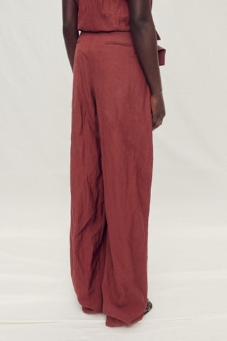 Pantalon costume wideleg effet froissé - Bordeaux