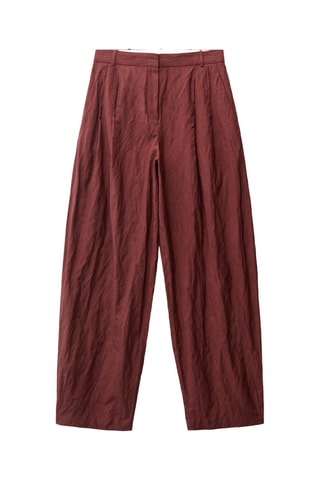 Pantalon costume wideleg effet froissé - Bordeaux