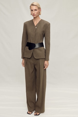 Pantalon de costume lin sans coutures - Kaki