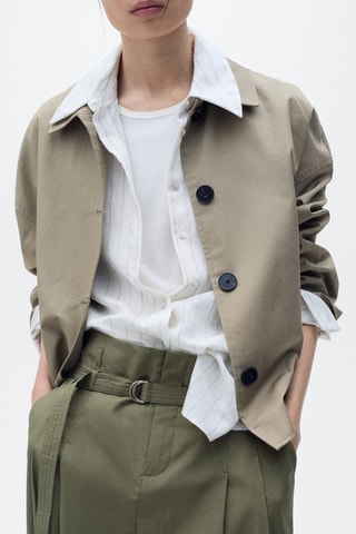 Pantalon wideleg ceinture - Kaki