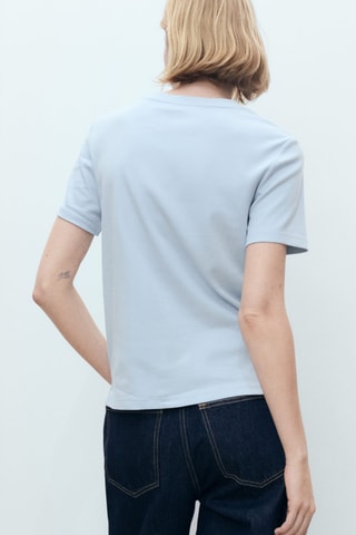 T-shirt coton manches courtes - Bleu ciel