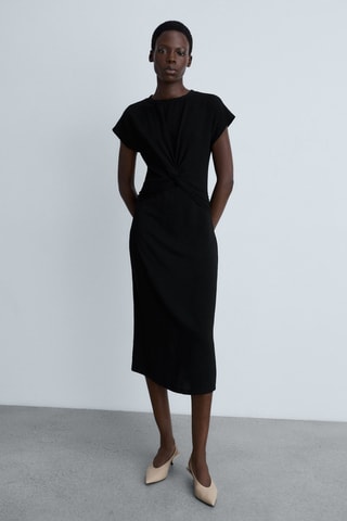 Robe midi nœud - Noir