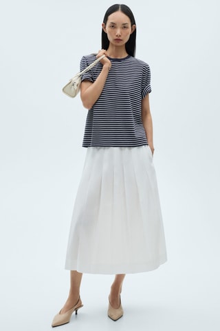 T-shirt coton à rayures - Bleu marine