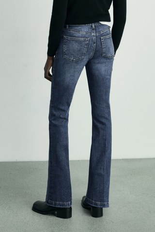 Jeans flare taille basse - Bleu foncé