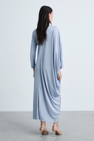 Robe asymétrique drapée - Bleu ciel