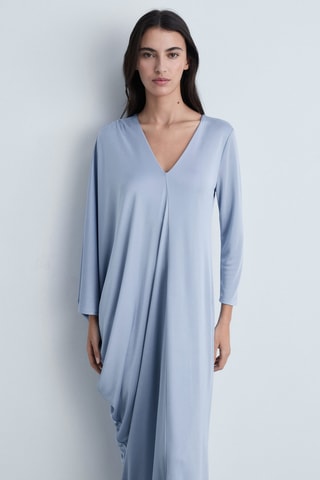 Robe asymétrique drapée - Bleu ciel