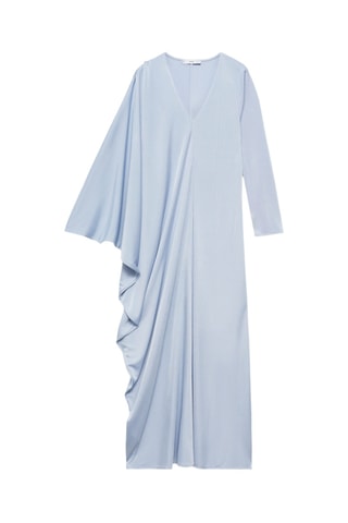 Robe asymétrique drapée - Bleu ciel