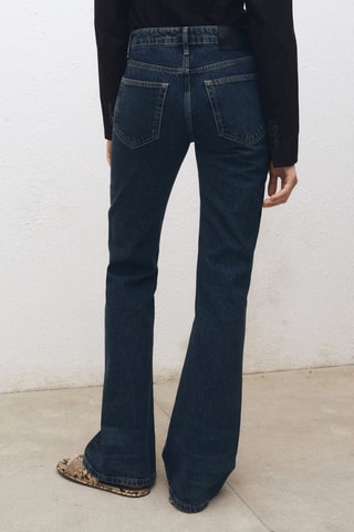 Jeans flare taille haute - Bleu marine