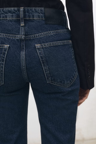 Jeans flare taille haute - Bleu marine