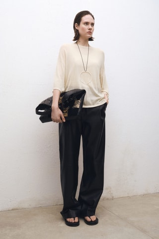 Pull-over manches courtes oversize - Ecru