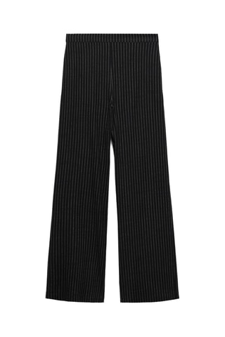 Pantalon droit à rayures - Noir