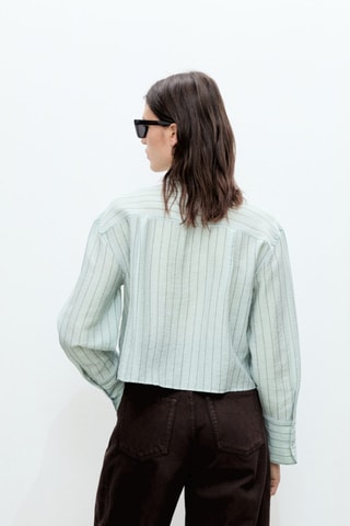 Chemise crop rayures - Vert