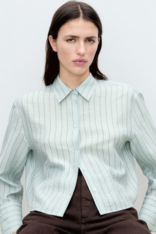 Chemise crop rayures - Vert