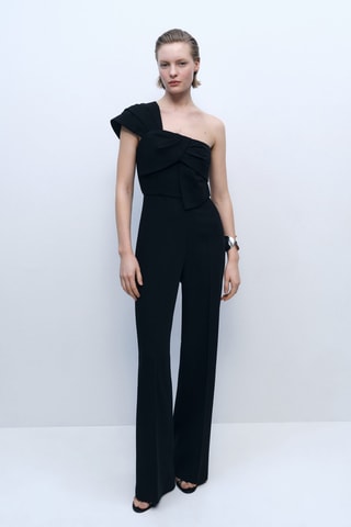 Combinaison col drapé - Noir