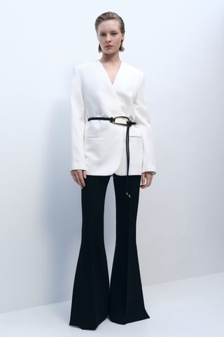 Blazer en mélange de lyocell et de lin - Ecru