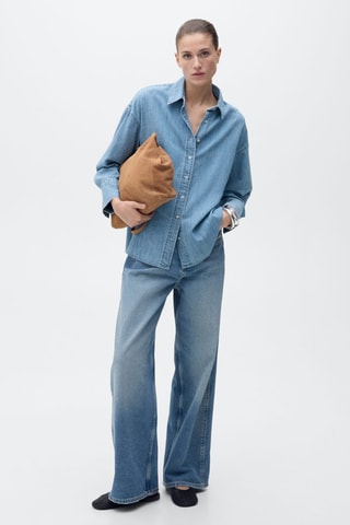 Chemise denim oversize - Bleu