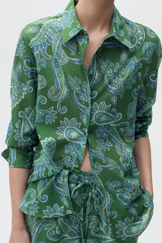 Chemise coton imprimé cachemire - Vert