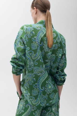 Chemise coton imprimé cachemire - Vert